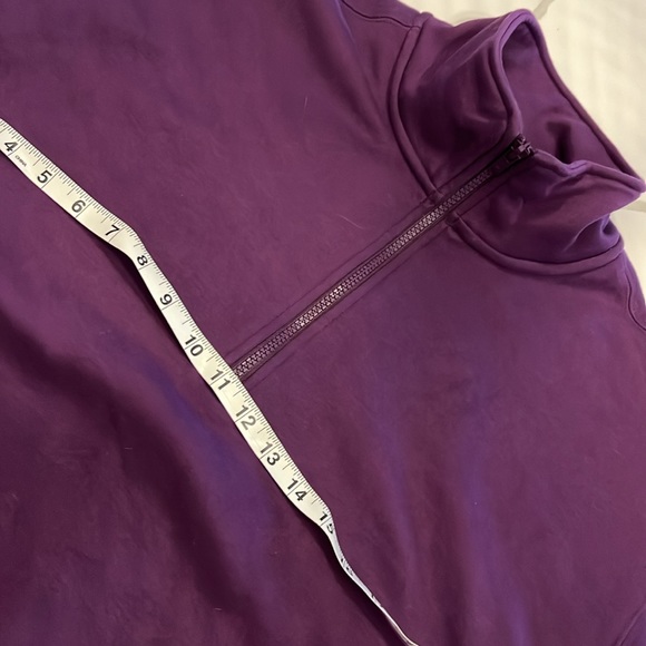 Fabletics purple 3/4 zip sweatshirt. Worn once. Size large. - Picture 2 of 6